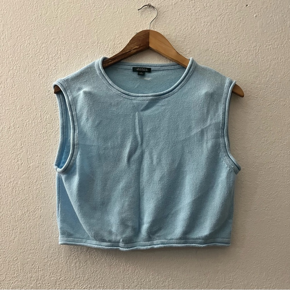 Wild Fable Blue Sleeveless Crop Muscle Tee